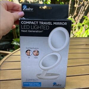 ZAD White LED Lighted Travel Mirror